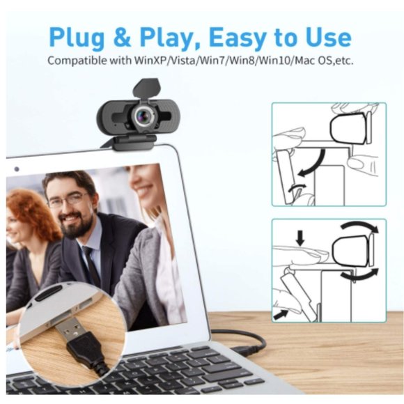 BRAND NEW HD 1080P Webcam with Built-in Microphone - Picture 2 of 6